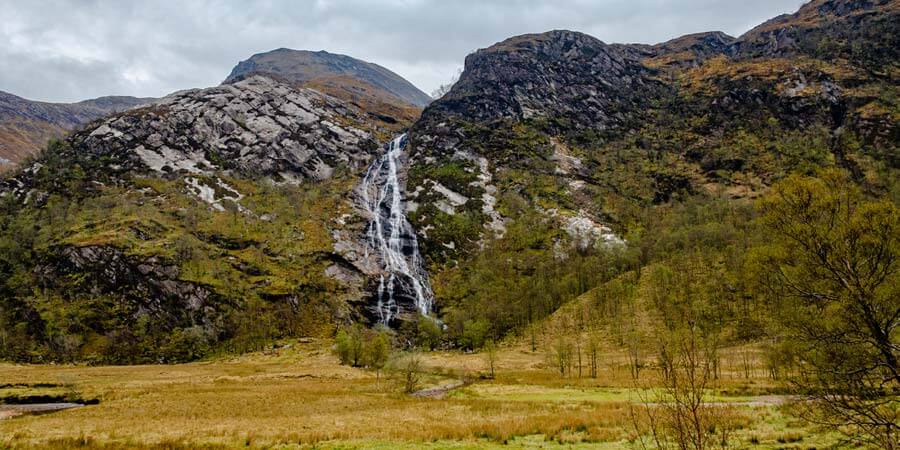 Walking through Nevis Gorge to the Steall Waterfall