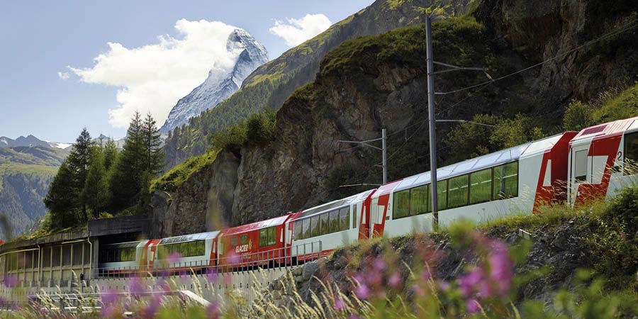 Travelling on the world-famous Glacier Express